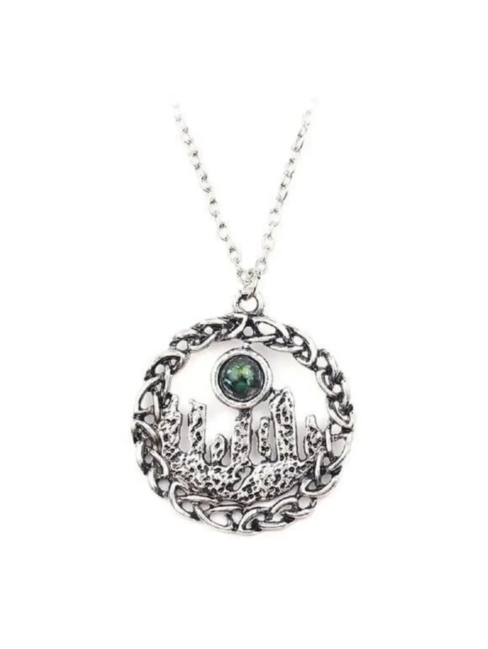 Outlander Stone Circle Amulet Stonehenge Opal Gemstone Pendant Necklace